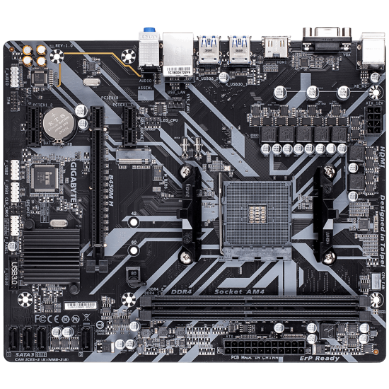 Gigabayt B450m H AM4 DDR4 Ses Glan HDMI/VGA Sata3 Usb3.1 Matx Anakart Gigabayt B450m H AM4 DDR4 Ses Glan HDMI/VGA Sata3 Usb3.1 Matx Anakart
