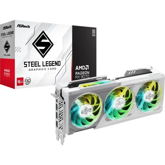 ASRock Radeon RX 9070 Steel Legend OC 16GB GDDR6 256 Bit Ekran Kartı