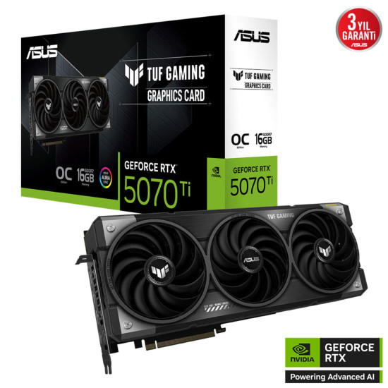 Asus TUF RTX 5070 Ti O16G GAMING 16GB GDDR7 256Bit Ekran Kartı (TUF-RTX5070TI-O16G-GAMING)