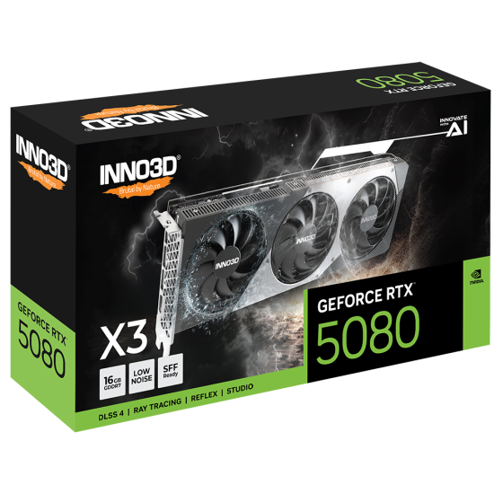 Inno3D Nvidia Geforce RTX5080 X3 16GB 256BIT Gddr7 N50803-16D7-176068N Ekran Kartı
