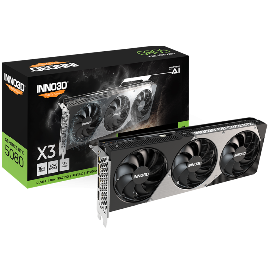 Inno3D Nvidia Geforce RTX5080 X3 16GB 256BIT Gddr7 N50803-16D7-176068N Ekran Kartı