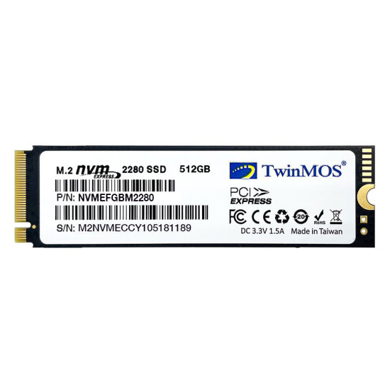 TWINMOS 512 GB NVME SSD 2455/1832 (NVMeFGBM2280)