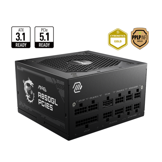 MSI MAG A850GL PCIe 5.0 850W 80+ Gold Tam Modüler Güç Kaynağı