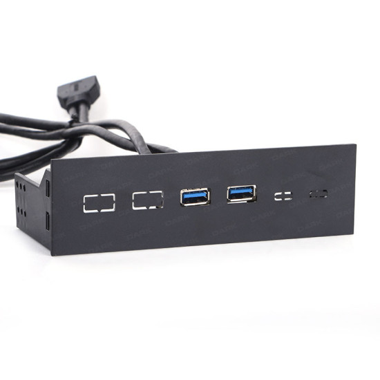 Dark 2 X USB3.0 Anakart Bağlantılı Kasa USB Çoğaltıcı 5.25" Panel (DK-AC-U3A5X2)