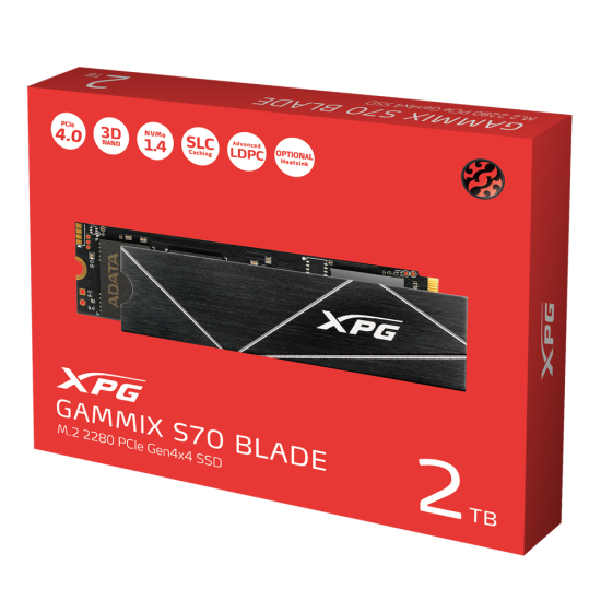 XPG Gammix S70 Blade 2 TB NVME GEN4 SSD 7400/6800 (AGAMMIXS70B-2T-CS)