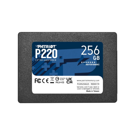 Patriot P220 256GB 2.5" 550-490MB/s SATA III SSD (P220S256G25) Patriot P220 256GB 2.5" 550-490MB/s SATA III SSD (P220S256G25)